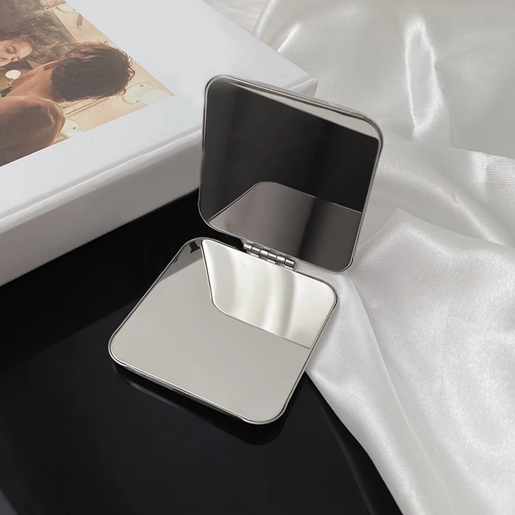 

Portable Folding Mirror Compact Stainless Steel Double Sided Small Mirror for Makeup and Travel Purse Compact Makeup Mirrors