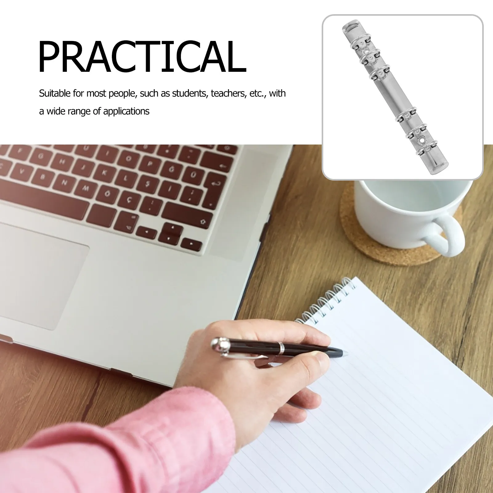 

4Pcs Binder Ring Smooth Operation Wide Application Scrapbook Binder for Calendar Notebook Stationery Organization