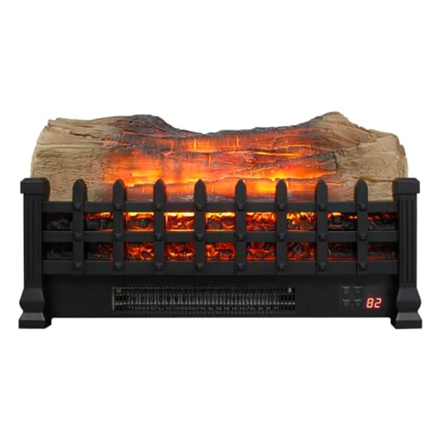 Inserções de lareira elétrica de 20 polegadas com conjunto de toras 3D para uso interno Aquecedor elétrico independente fornece aquecimento eficiente