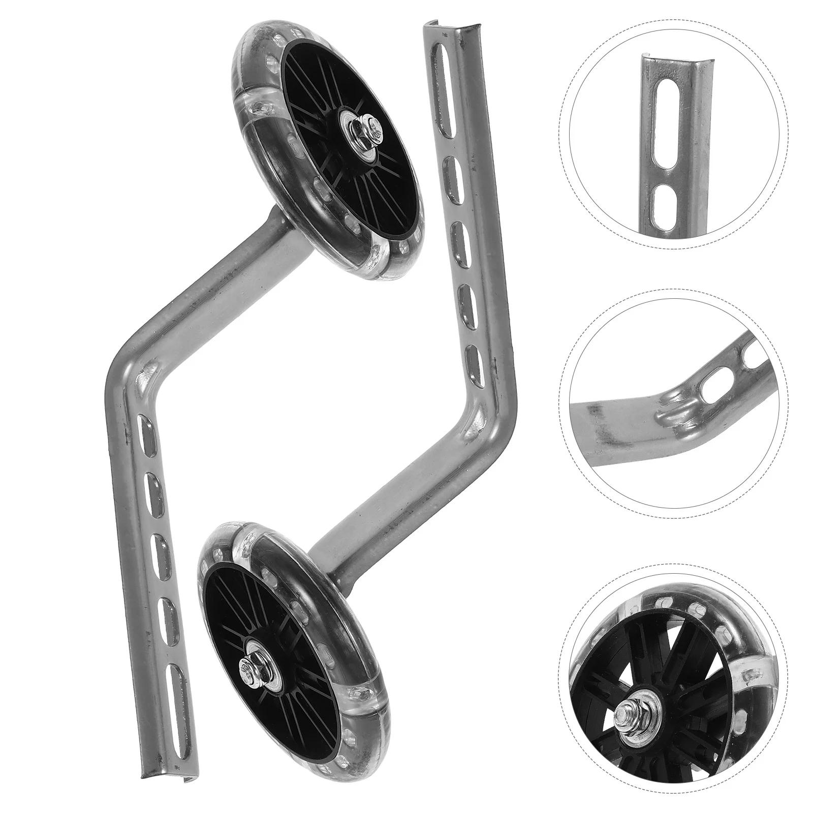 1 Set Of Flashing Training Wheels For Kids Bike Led Light Up Children Bike Stabilizers Replaceable Wear-Resistant Auxiliary