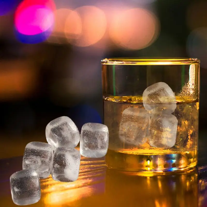 Reusable Square Whiskey Ice Cubes Natural Transparent Crystal Whiskey Chilling Stones Beverage Cooling Barware Accessories