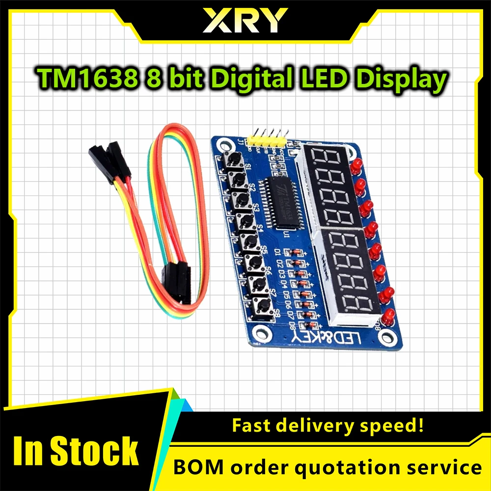 XRY TM1638 Module Key Display For AVR Arduino New 8-Bit Digital LED Tube 8-Bit