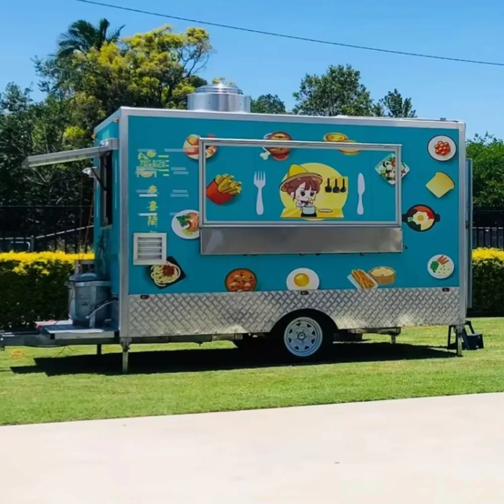 

Fast Food Mobile Trailer Used Restaurant Bakery Application Cart Core Motor Components for Fruit Wheat Vegetables Nuts Ice Cream