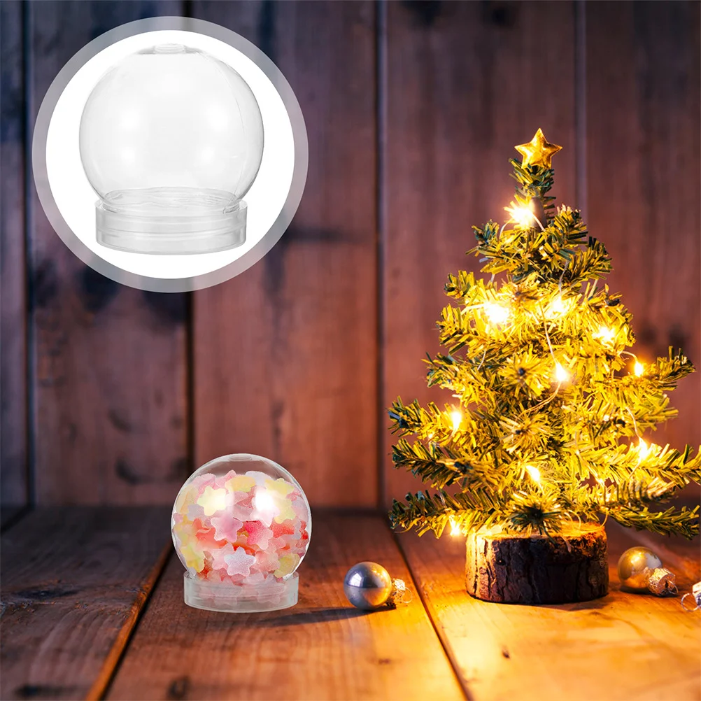 

20 Pcs Craft Snow Globe Container Clear Plastic Spheres Small Crafts Photo Empty