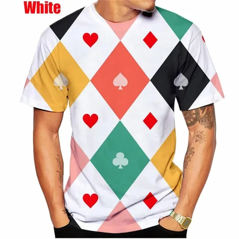 2024 New Fashion Poker 3D Printed T-shirt Summer Casual Men'swomen's Hip Hop Oversize Short-sleeved T-shirt Street Wear Tops