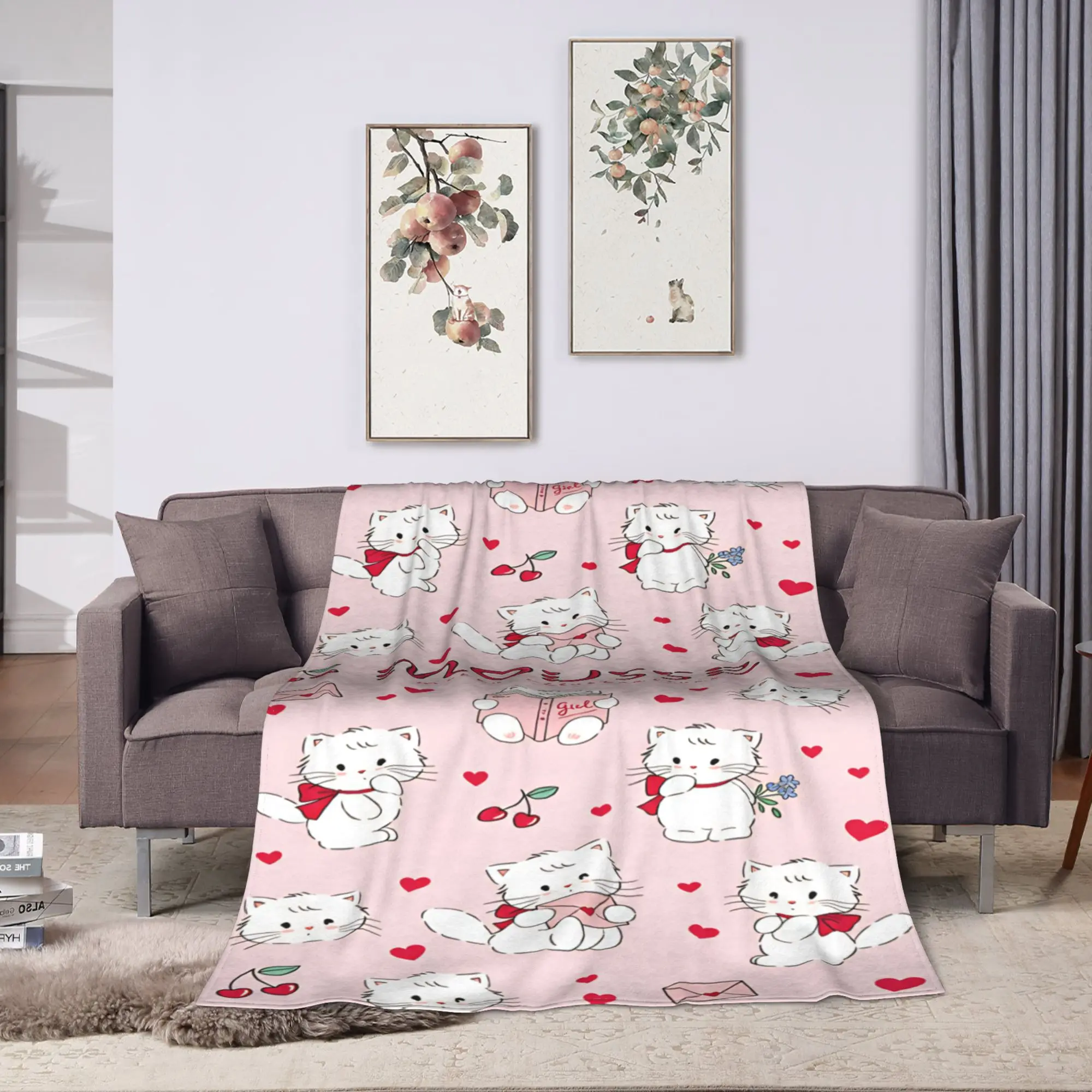 Mikkos Mousses Blankets Warm Soft Novelty Plush Throw Blanket For Couch Chair Sofa Bed Travel Office Flannel Bedspread Bed Cover