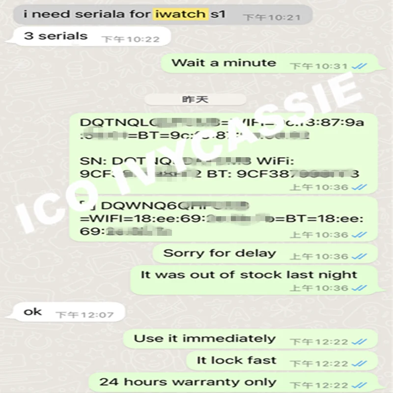 For iWatch S1 S2 S3 iCloud Unlock Serial NO. SN Number WiFi BT Address For Apple Watch Series 3 2 1 Unlocking By iBus AWRT Tool