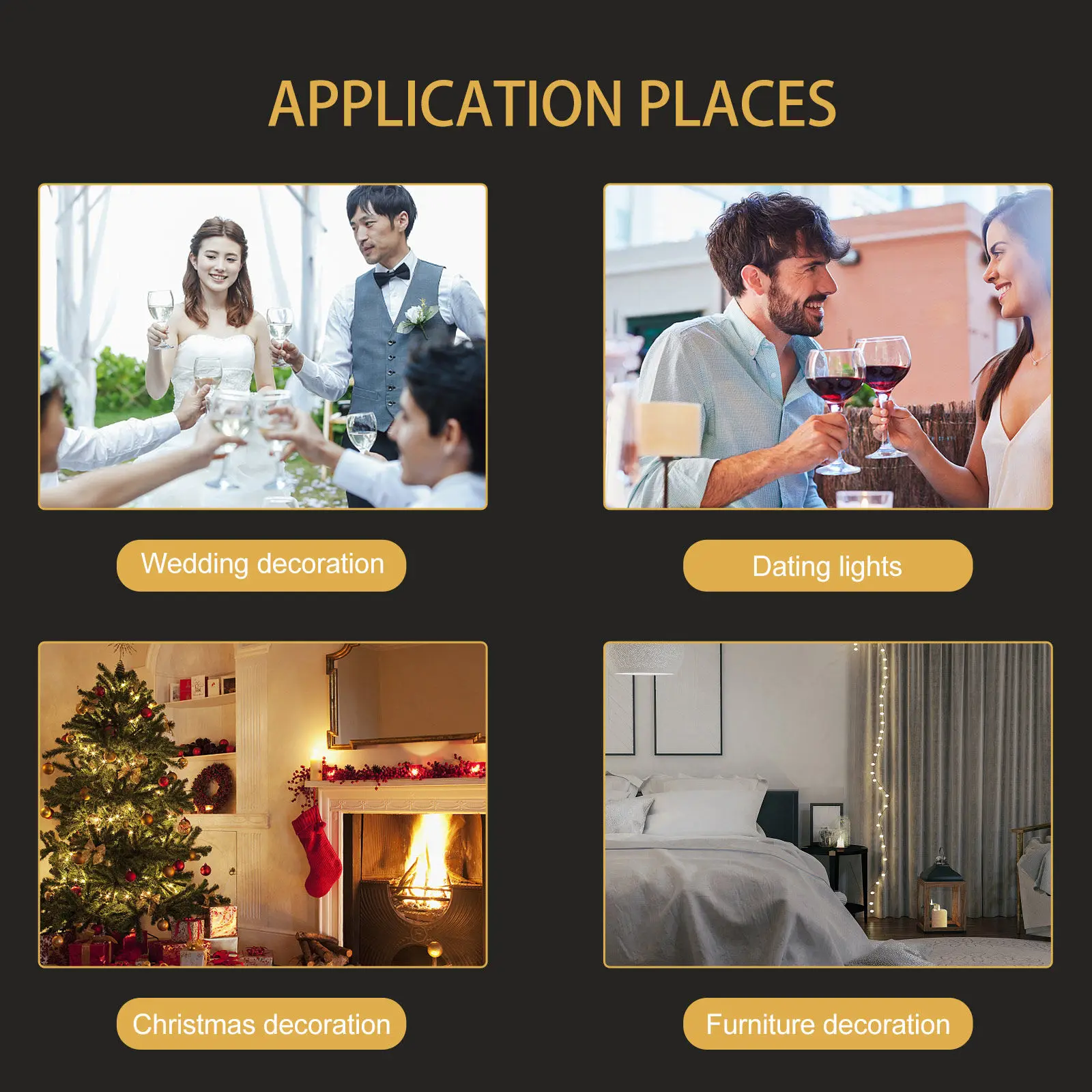 

2Pcs Lifelike LED Lamp Safe Glowing Light for Home Restaurant Christmas Wedding Party Decor