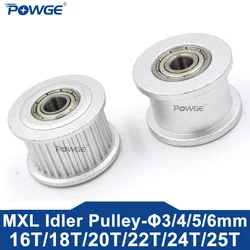 POWGE Trapezoidal 16 18 20 22 24 25 Teeth MXL Idler Timing Pulley Bore 3/4/5/6mm for Belt Width 6-15mm 16T 18T 20T 22T 24T 25T