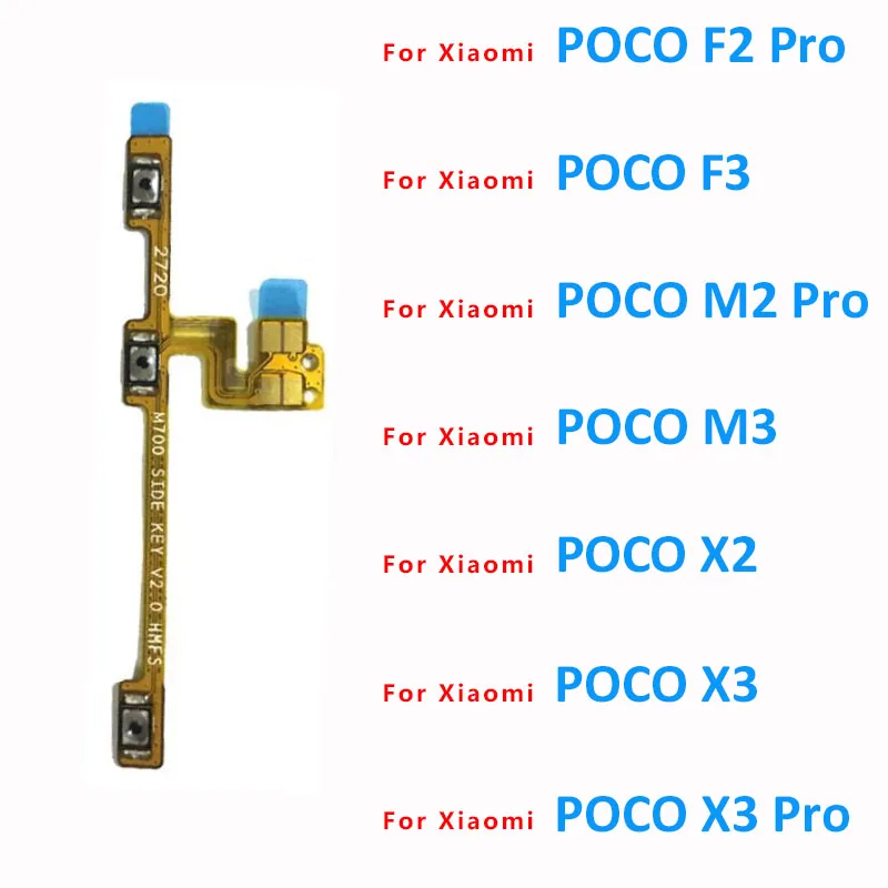 Power On Off Button Volume Switch Key Control Flex Cable For Xiaomi Pocophone Poco F3 F2 M2 M3 Pro X2 X3 Replacement Parts