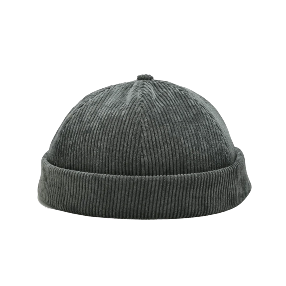

Fashion Solid Color Corduroy Brimless Hat Round Adjustable Dome Melon Cap Japanese Leather Buckle Hip Hop Hat Streetwear