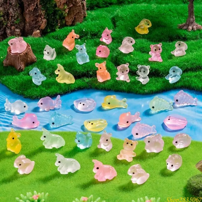 Pack of 10 Colorful Tiny Mouse Figures in Resin for Hair Clip Hair Tie Dollhouses and Garden Embellishments 831F