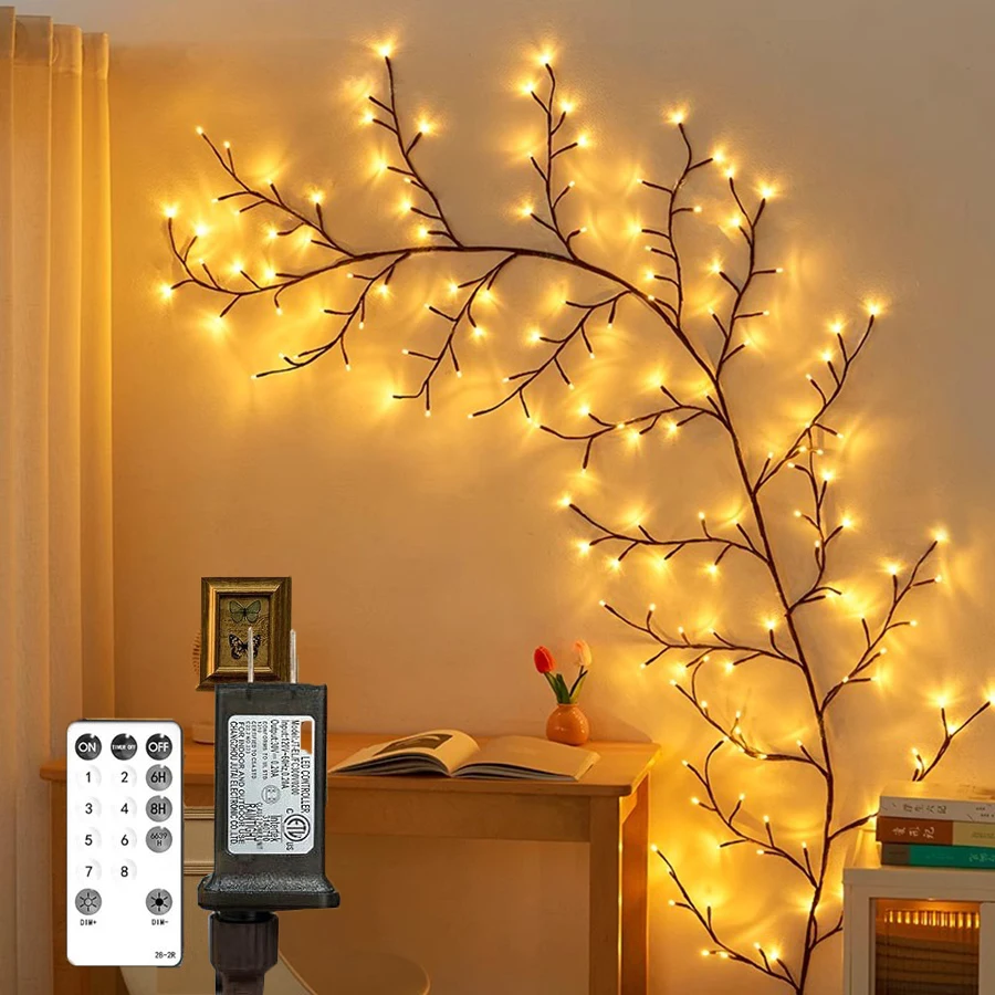 

Willow Vine Light 7.5Ft Flexible Enchanted Fairy Lights with Remote 144 LEDs Twinkle Tree Lighted Branches for Wall Decor