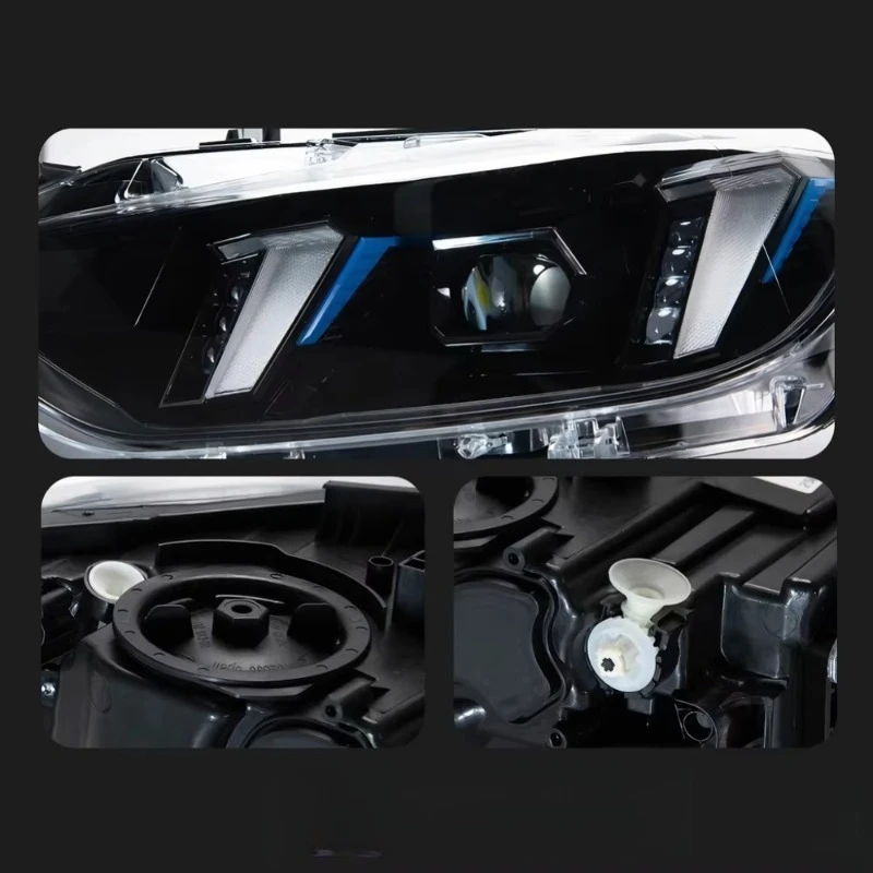 F30 Headlights 2013-2019 3 Series Dual Color Version Yellow and White Upgrade LED DRL Head Lamp Ikon Accessories