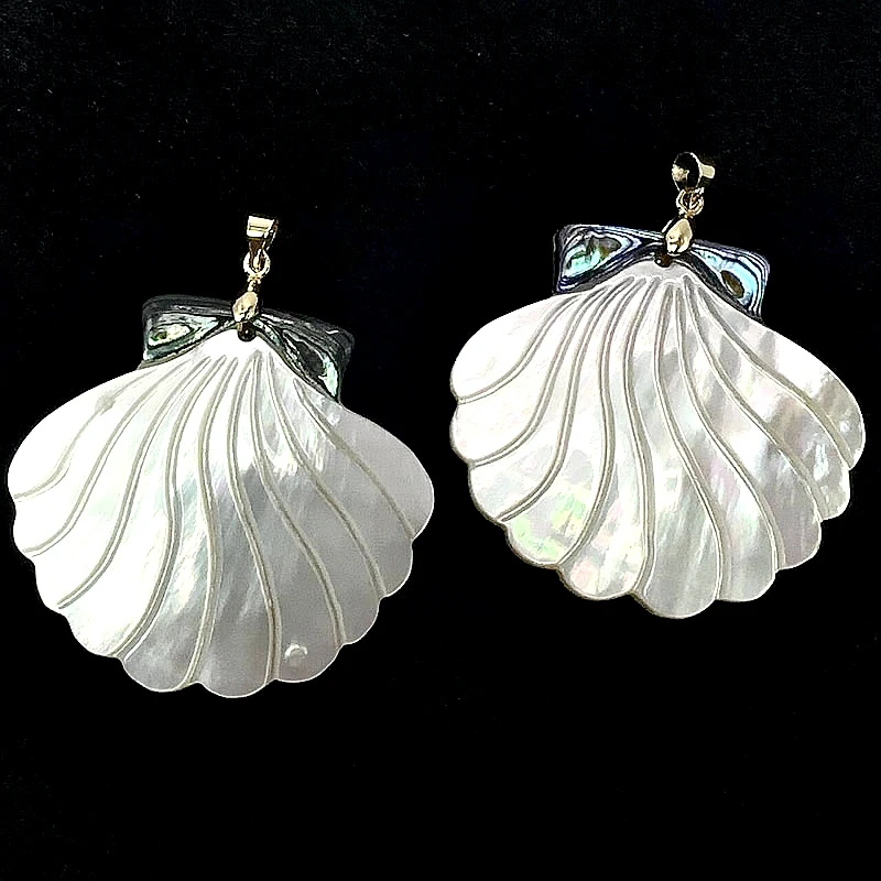 Natürliche Mutter der Perle Shell Splitzen Abalone Shell Handgefertigter Anhänger DIY Schmuck Herstellung Frauen exquisite Halskette Zubehör – Detail 6
