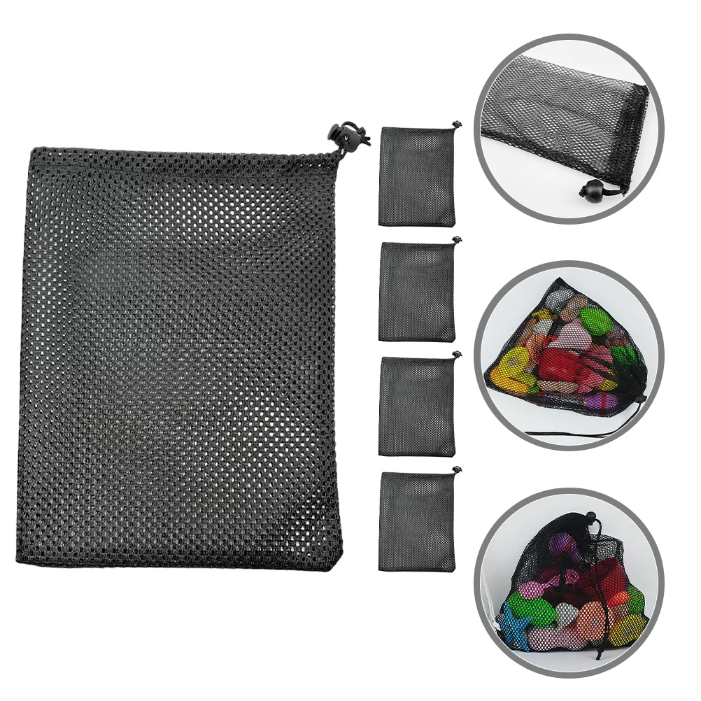 5 Pcs Polyester Balls Bag Mesh Gym Storage Bags of Golf Toy for Toys Drawstring Child