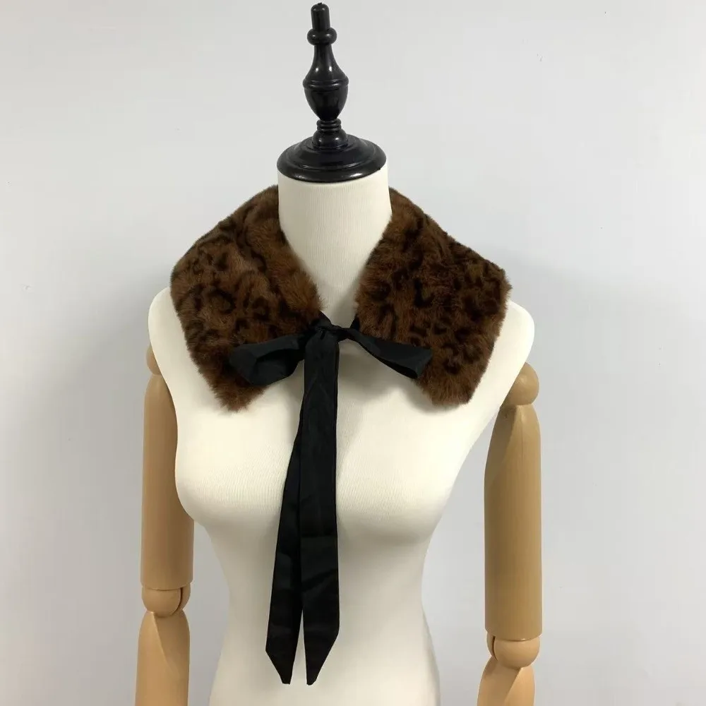 Versatile Fluffy Fur Collar Scarf Warm Lace Up Style Imitation Fur Scarf Thickened Mink Fur Scarf Winter Season