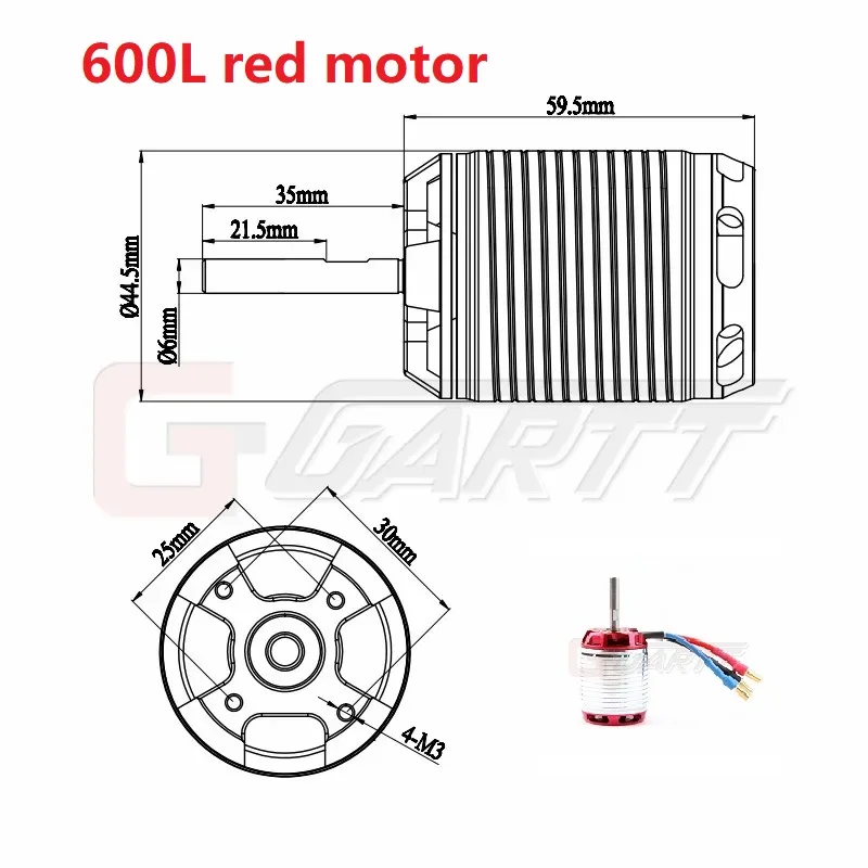 GARTT 1220KV 2100w 6S Brushless Motor For Trex 550 / 600 RC Helicopter