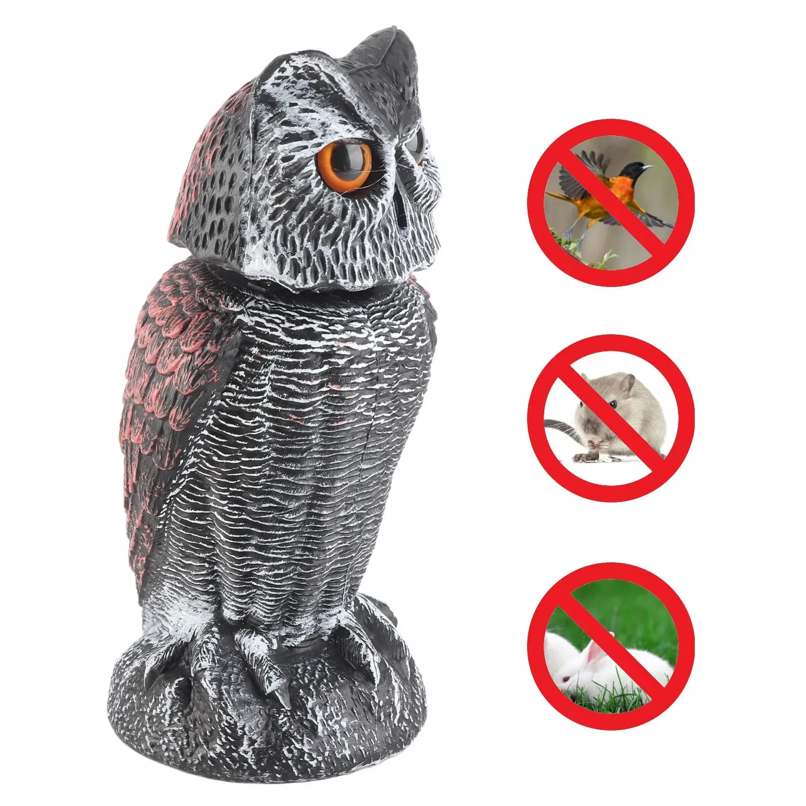 Owl Decoy Owl Decoy to Scare Birds Plastic Shake  Owl Decoy To Scare Birds Away Scarecrow Fake Owl Outdoor Garden Decoration