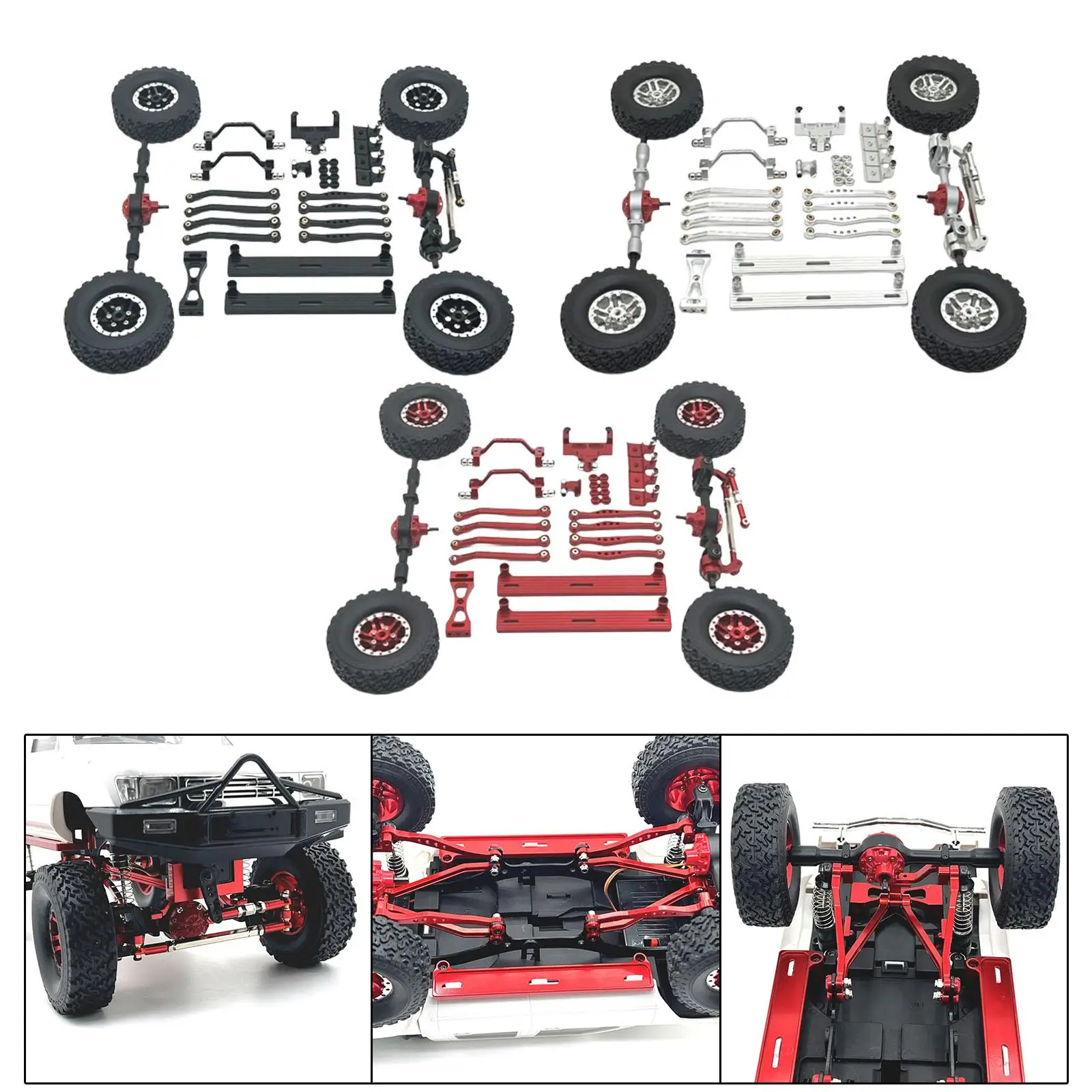 

1/16 RC Upgrades Kit Wheel Hub Tire Spare Part Front and Rear Shock Tower