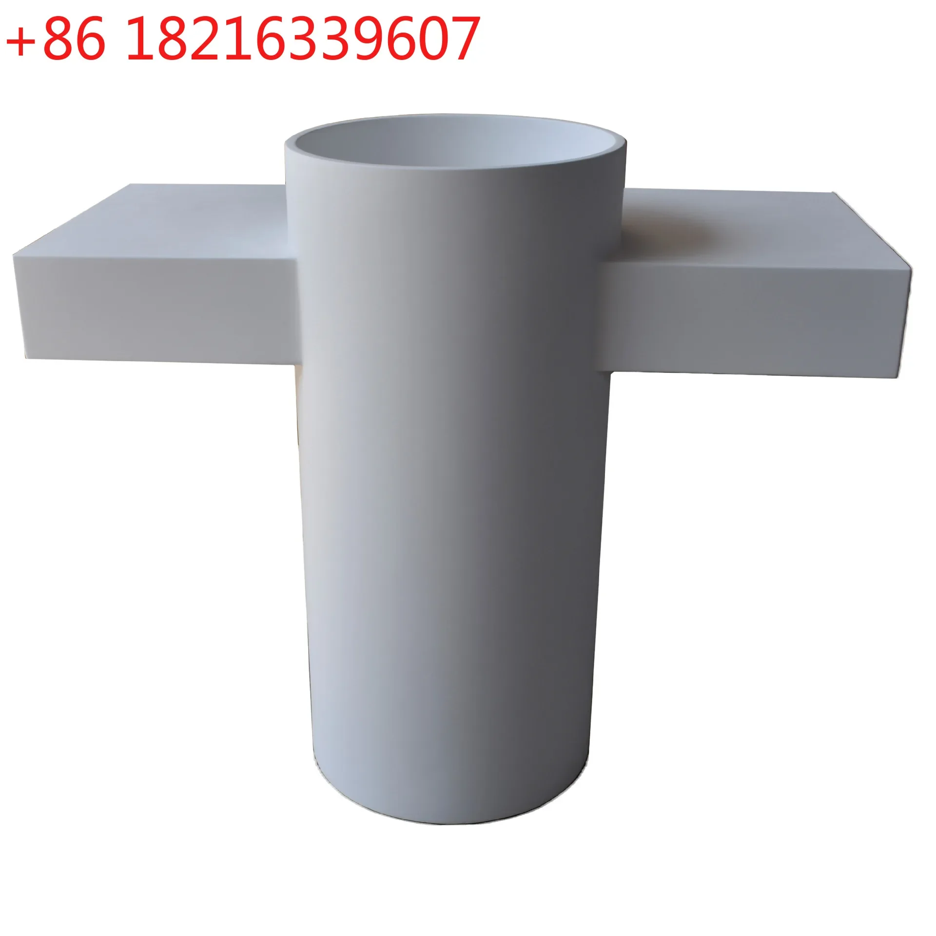 TAO Simple artificial stone column wash basin, minimalist integrated floor-to-ceiling hotel