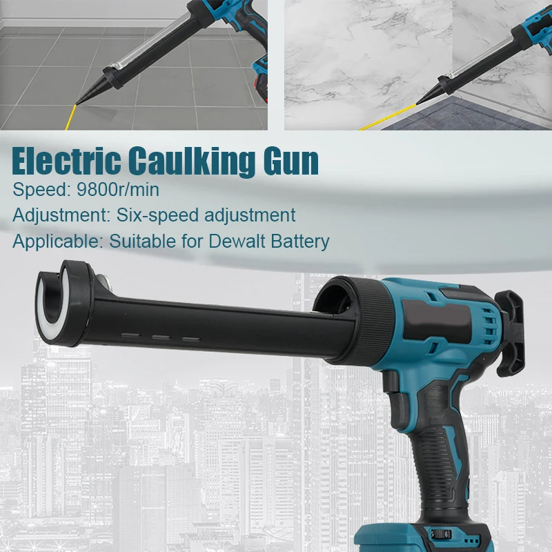 High Quality Electric Caulking Gun Speed 9800r/min Six-speed Adjustment Single-tube Ceramic Tile Filling Gun For Dewalt Battery