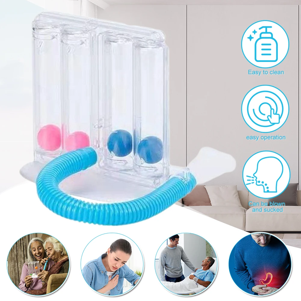 4 Balls Incentive Spirometer Device Effective Natural Lung Function Training Device Boost Lung Capacity for Daily Exercise