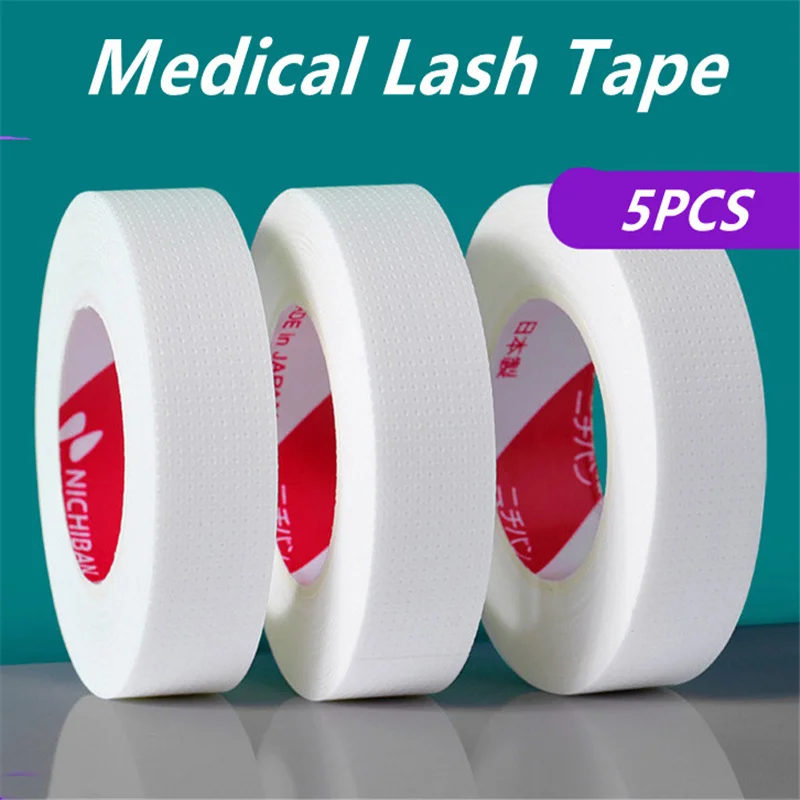 Eyelash Extension Tape 5PCS Under Eye Patches Easy To Tear Micropore Tape for Eyelashes Medical Lashes Tape Cilia Eyelash Tape