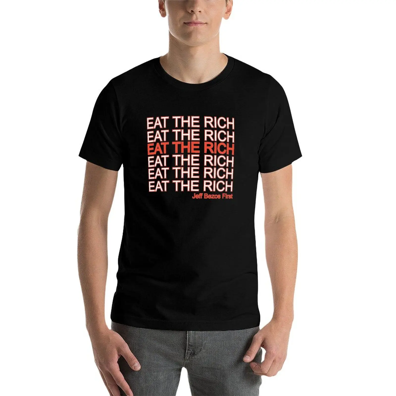

eat the rich (transparent background better for clothing) T-Shirt t shirt man cotton t shirt for man T-Shirt