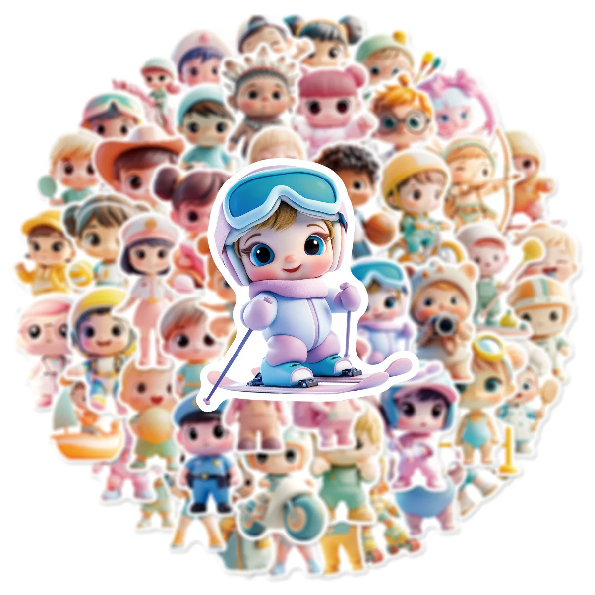 

10/50PCS Cute Child Cartoon Stickers 3D Style Child Graffiti Children's Daily DIY Luggage Laptop Guitar Car Bike Decals Kids Toy