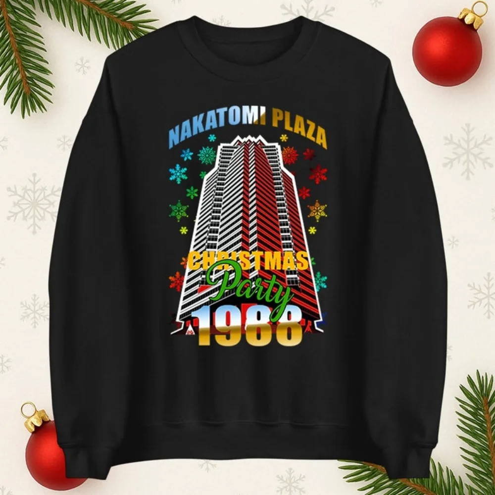 

Nakatomi Plaza Christmas Party Jumper Christmas Hoodie Christmas Hoodie Drop Shoulder Tracksuit New Casual Simple Pullover
