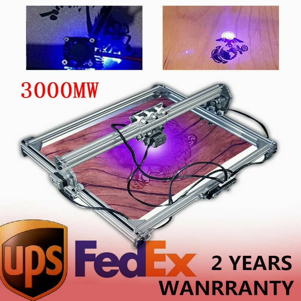 3000mw CNC Laser Engraving Machine Cutting Printer Desktop DIY Engraver with Laser Head