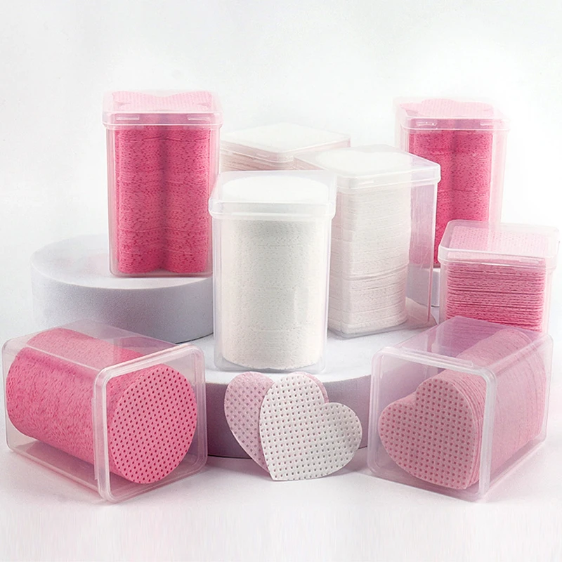200 teile/schachtel Nagellack Entferner Baumwolle Pad Wimpern Kleber Entferner Wischen Papier Pads Kleber Flasche Mund Reinigung Pad Maniküre Liefert