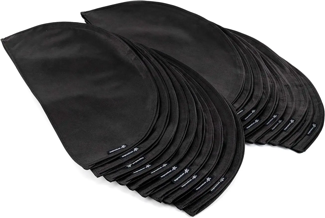 

20 Pack Gusseted Shoulder Dust Covers Garment Protector Bags for Closet Storage (20 Pack Black) 12 Inches Length 24inch Width