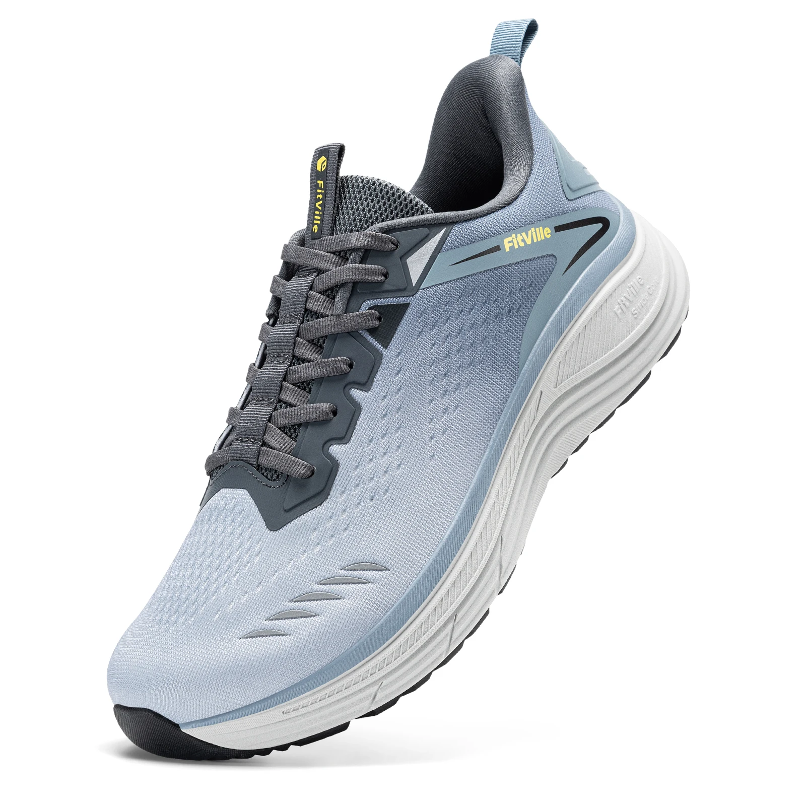 FitVille Men'S Wide Toe Box Walking Sneakers Cushioned Running Tennis Shoes Arch Support Comfort Footwear For Swollen Wide Feet