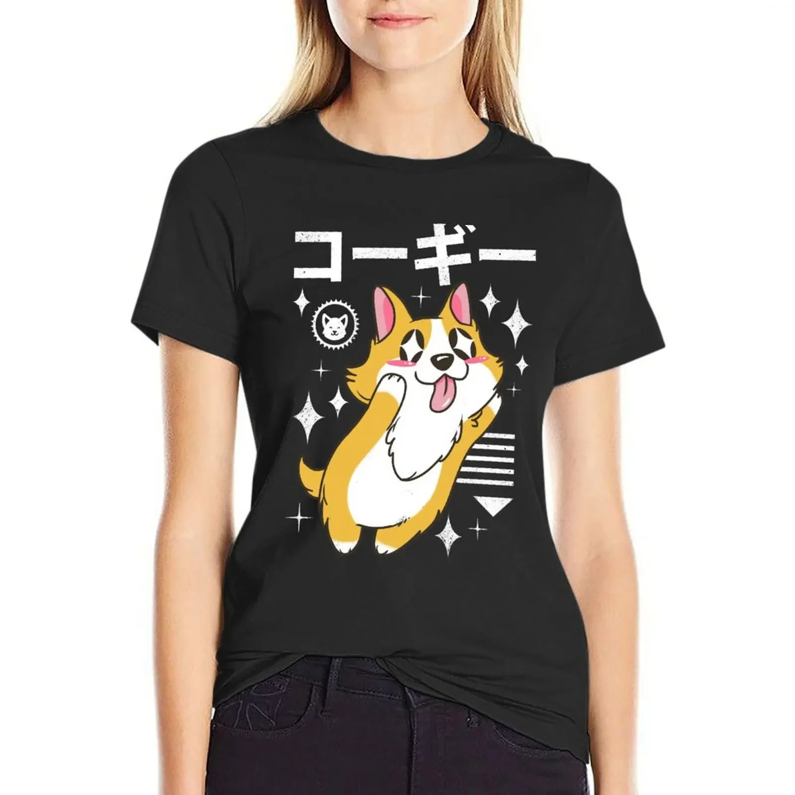 

Kawaii Corgi T-Shirt summer top shirts graphic tees Short sleeve tee Female clothing fashion woman blouse 2025