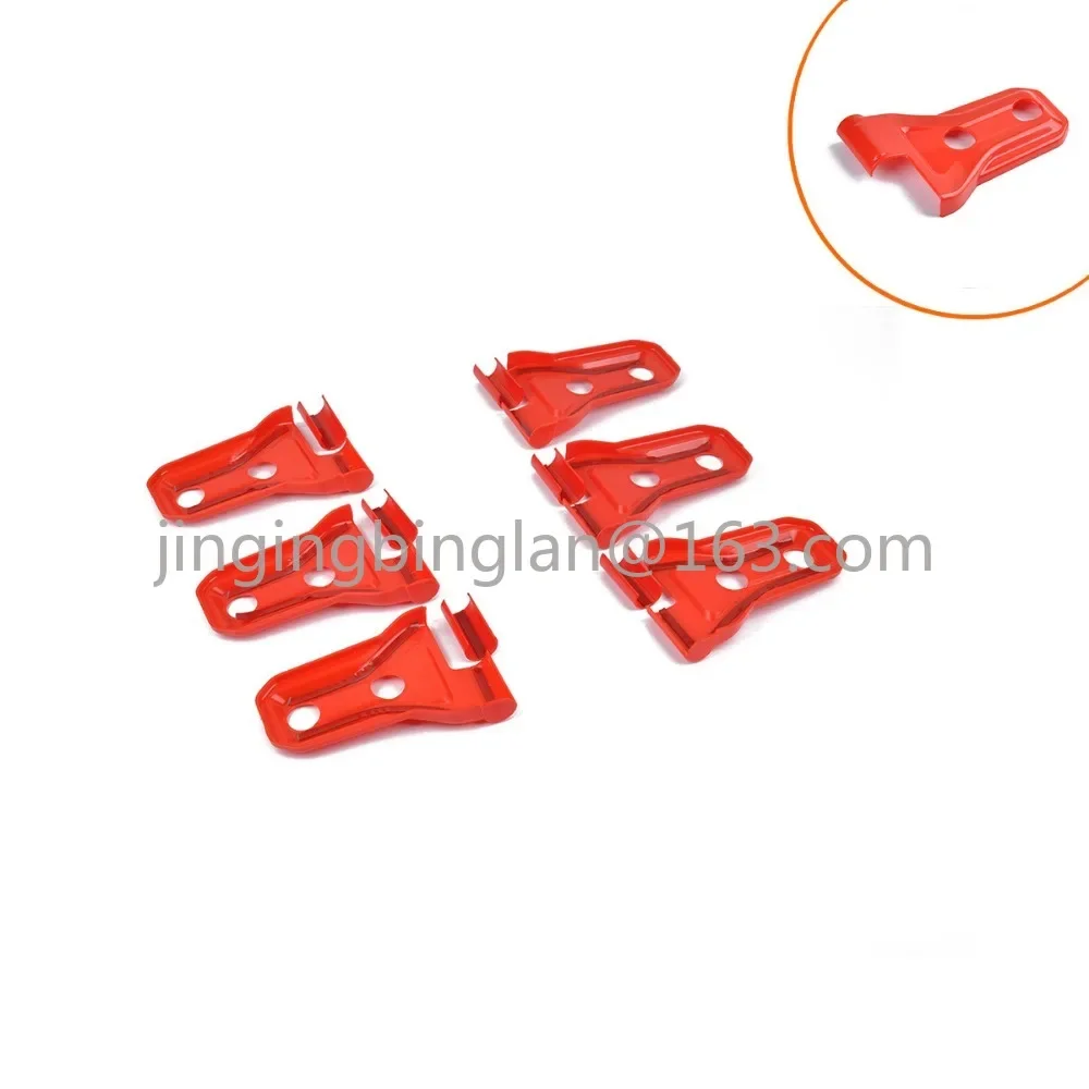 Combo Set of 6 - Red Hinge Cover - Application: Jeep Wrangler JL (2 Doors)