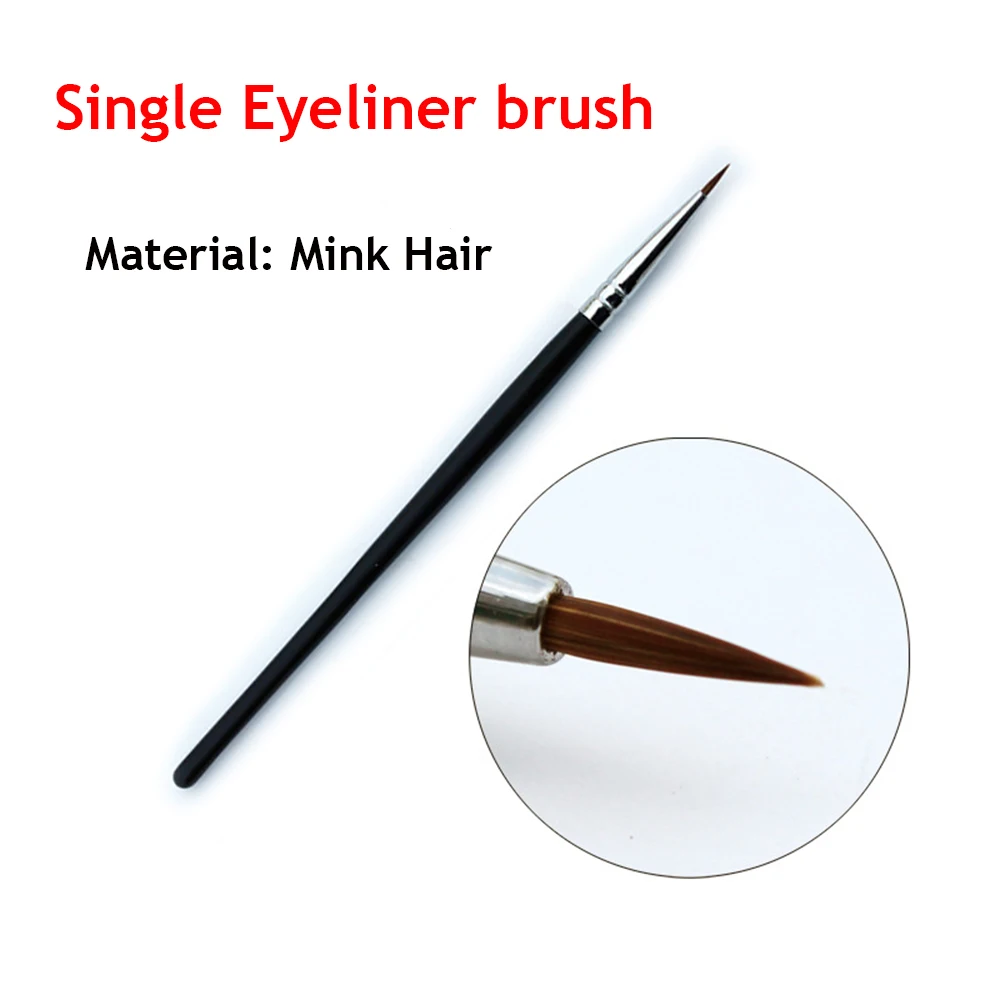 1 Pc Black Mink Hair Fine Eyeliner Brush Eyebrow Cream Brush Eyeliner Pen Makeup Brushes Eye Makeup Tools Women Beauty Supplies