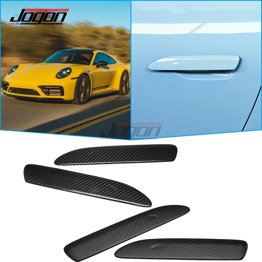 Dry Carbon Fiber Door Handle Protection For Porsche 911 992 2019-2024 Exterior Door Handle Cover Decoration Sticker Accessories