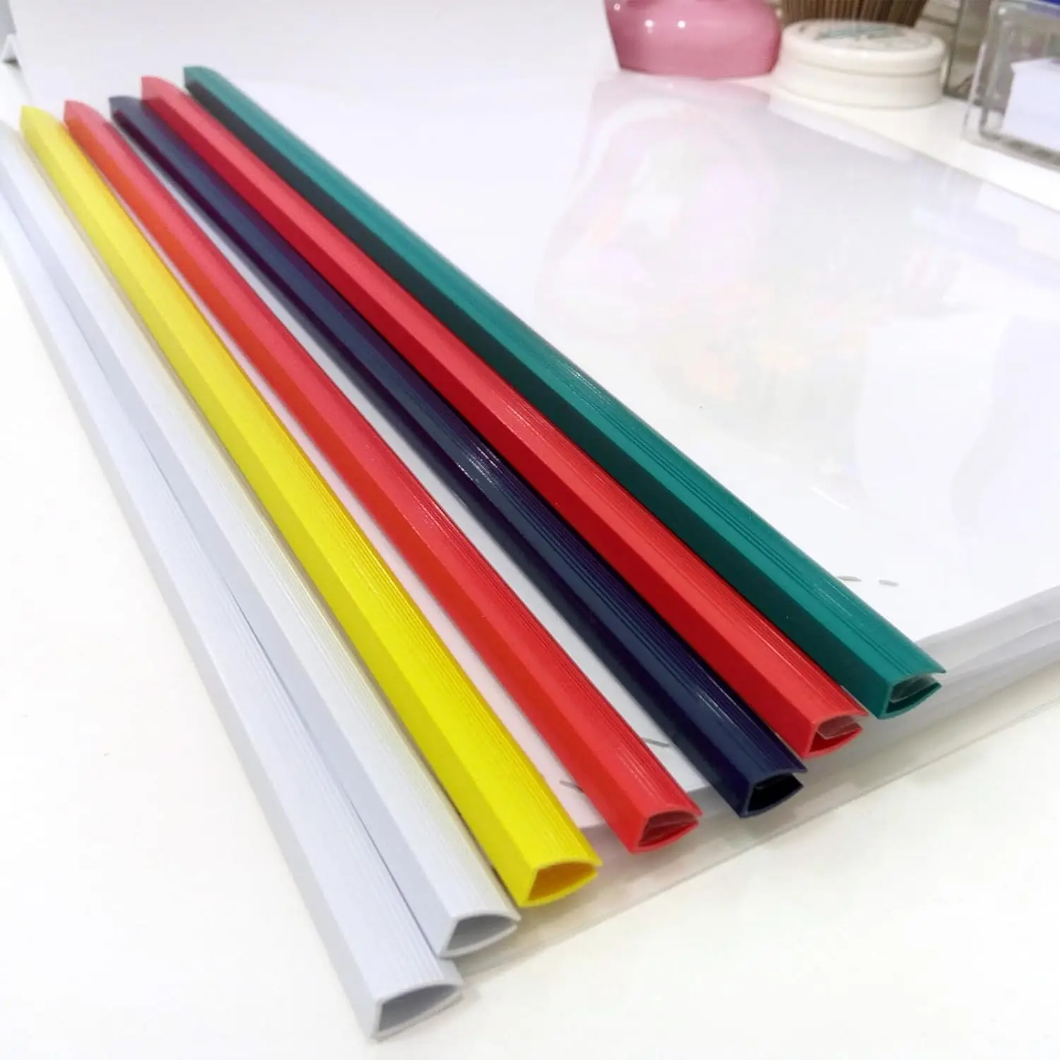100Pcs Binding Bars, 10mm Binding Bars Slide Grip 70 Sheets Capacity A4 Size Report Binder Presentation for Report Cover Resume