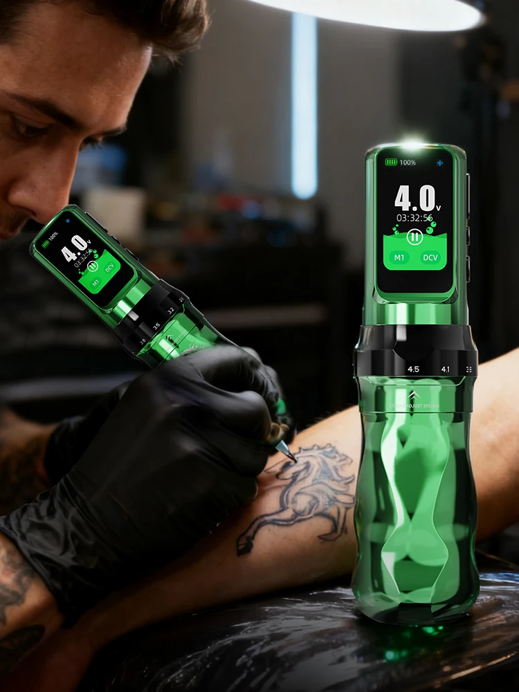 Dragonhawk Fold Pro Tattoo Machine Pen Jaar van het Paard 7 Slagen Motor Mcore-C4 Laag Geluid Stabiel en Duurzaam voor Professionele Tatoeëerders - afbeelding 2