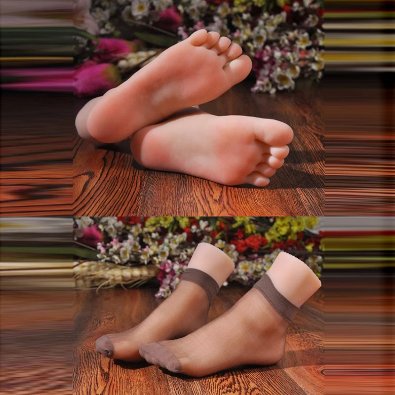 

Simulation Female Silicone Feet Model for Nail Art Practice Real Foot Fetish Manicure Display Shoes Sock Photograph 3811