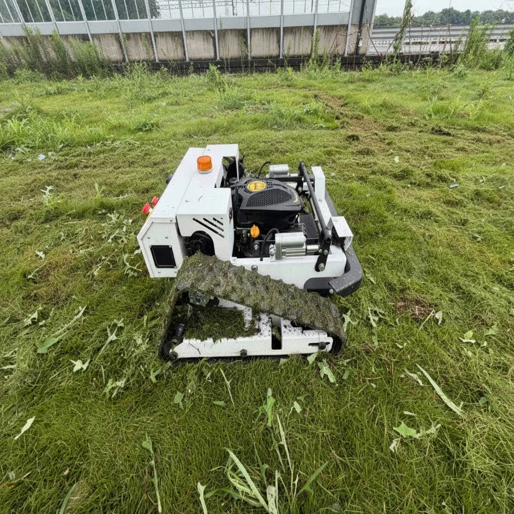 free shipping CE EPA 900mm industrial crawler remote mower 452cc engine grass cutter heavy duty slope garden machine