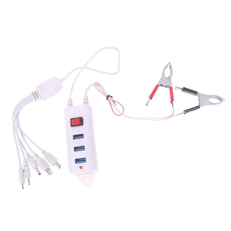 

Mobile Phone Battery Charger with Clip and Switch; 3 USB Interface Universal Charger