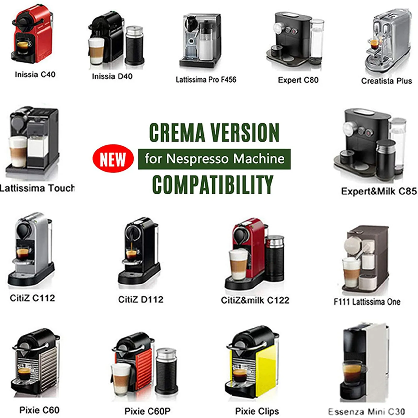 

Многоразовые капсулы для эспрессо A84G-2X, совместимые с Nespresso, из нержавеющей стали