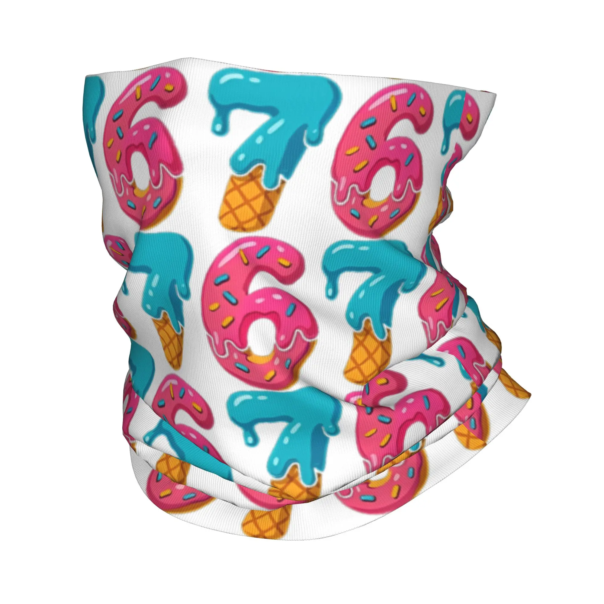 

Six Seven Ice Cream Drip Meme 67, спортивная бандана, гетры с принтом, маска, шарф, теплый головной убор для пешего туризма, унисекс, для взрослых, весь сезон