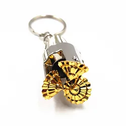 Ya.x Rotary 3D Drill Bit Pendant Key Chain Oilfield Tricone Oil Well Jewelry Gifts Souvenirs Cone Keychain