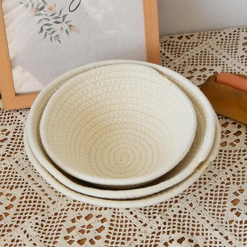 البيضاوي/الجولة الخبز القطن حبل سلة التخمير اليدوية القطن حبل وعاء الخبز طقم أدوات أدوات المطبخ أداة للمنزل الخبازين