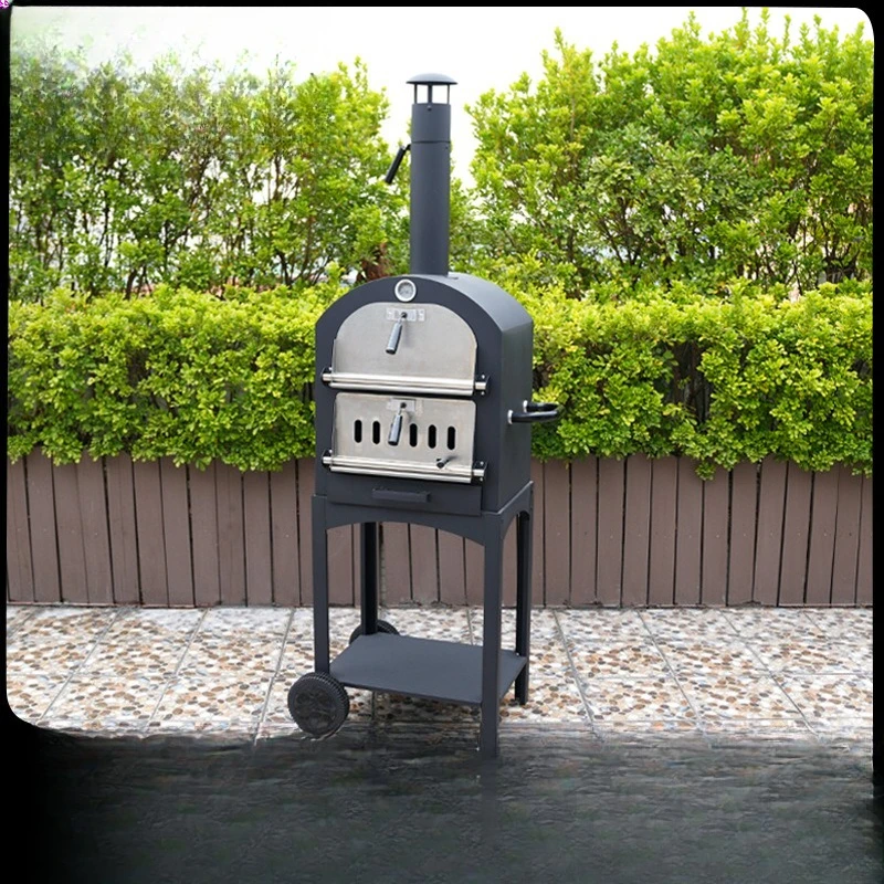 Wholesale Vertical Stainless Steel Pizza Oven Outdoor Courtyard Smoked Barbecue Pizza Oven Firewood Pizza Oven