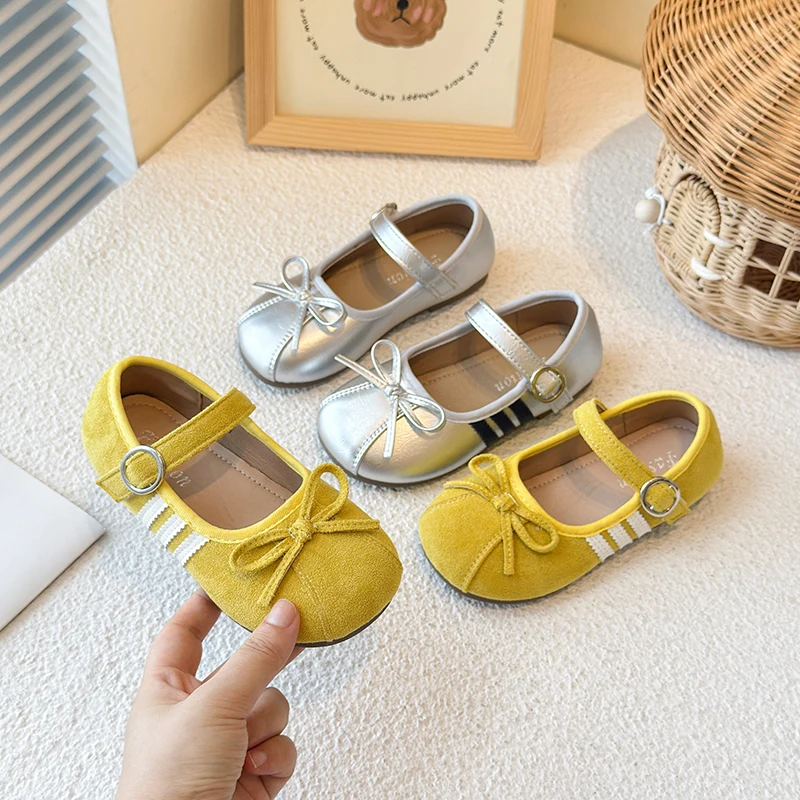 

2025 Spring Casual Kids Shoes Rhinestones Fashion Female Shoes Ballet Flat Slides Ladies Outside Sandals Footwear